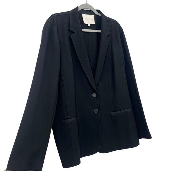 LAFAYETTE 148 NEW YORK Blazer Jacket Black Two Button Pockets Lightweight 18 - Picture 3 of 11